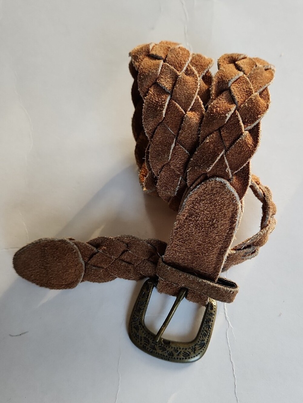 Vintge Braided Genuine Suede Belt